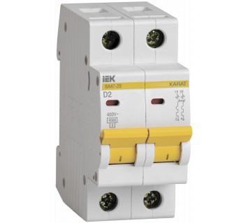 KARAT Автоматический выключатель ВА47-29 2P D 2А 4,5кА IEK