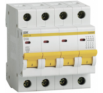 KARAT Автоматический выключатель ВА47-29 4P D 50А 4,5кА IEK