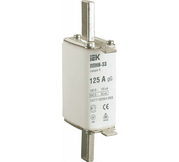 Плавкая вставка предохранителя ППНИ-33 габарит 0 125А IEK