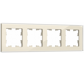 BRITE Рамка 4 -местная РУ-4-2-БрВа стекло ванильный IEK