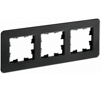 BRITE Рамка 3-местная РУ-3-2-Бр стекло черный RE IEK