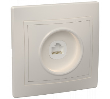 KVARTA Розетка 1-местная компьютерная RJ45 кат.5е РК10-ККм крем IEK