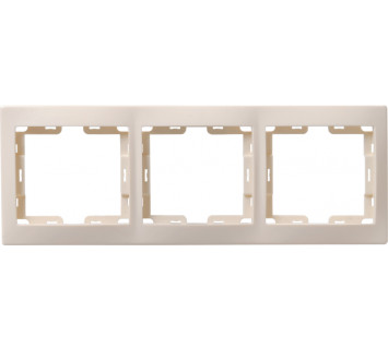 KVARTA Рамка 3-местная вертикальная РВ-3-ККм кремовый IEK