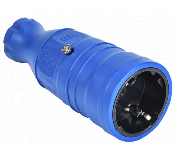 OMEGA Розетка переносная РБп14-1-0м IP20 каучук синяя IEK