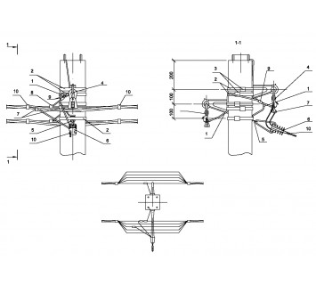 Опора П34 ж/б промежуточная двухцепная с ответвлением в одну сторону СИП4-2 IEK