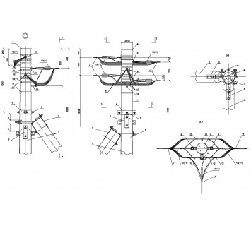 Опора ПОАд16 деревянная анкерная переходная ответв. двухцепная IEK