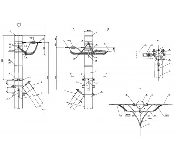 Опора ПОАд15 деревянная анкерная переходная ответв. одноцепная IEK