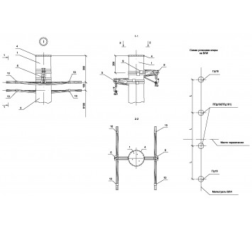 Опора ППд16 деревянная промежуточная переходная двухцепная IEK