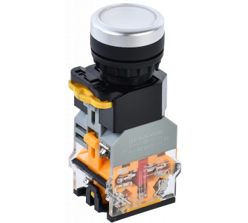 Кнопка управления D8-11D d=22мм 1з+1р с подсветкой белая IEK