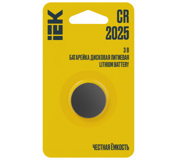 Батарейка дисковая литиевая CR2025 (1шт/блистер) IEK