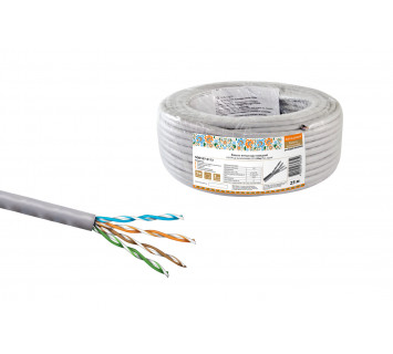 Кабель витая пара народный U/UTP Cat 5e 4х2х24AWG CCA (25м) PVC, серый