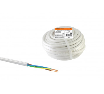 Провод ПВС 3х0,75 ГОСТ (20м), белый TDM
