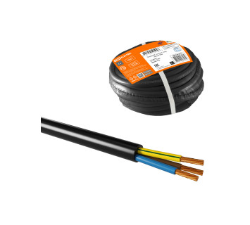 Провод ПВС 3х4 ГОСТ (10м), черный TDM