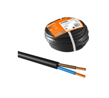 Провод ПВС 2х4 ГОСТ (20м), черный TDM