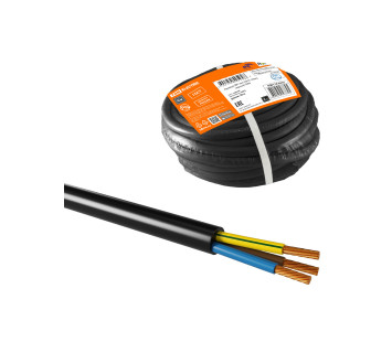 Провод ПВС 3х4 ГОСТ (20м), черный TDM