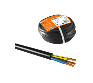 Провод ПВС 3х6 ГОСТ (20м), черный TDM