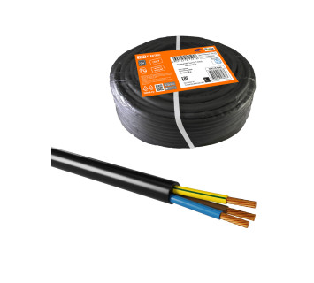 Провод ПВС 3х4 ГОСТ (50м), черный TDM