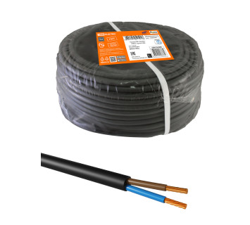 Провод ПВС 2х6 ГОСТ (100м), черный TDM