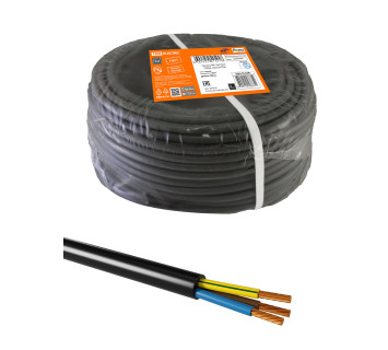 Провод ПВС 3х4 ГОСТ (100м), черный TDM