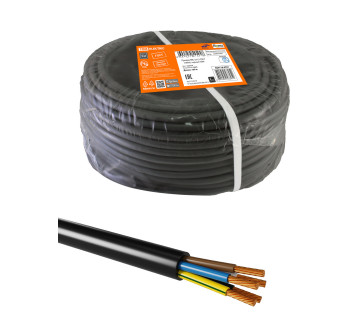 Провод ПВС 5х1,5 ГОСТ (100м), черный TDM