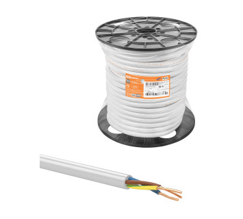 Провод ПВС 3х6 ГОСТ на катушке (50м), белый TDM
