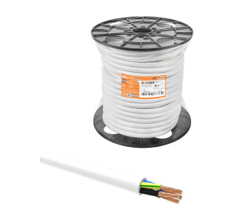 Провод ПВС 4х2,5 ГОСТ на катушке (50м), белый TDM