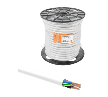 Провод ПВС 5х1,5 ГОСТ на катушке (50м), белый TDM