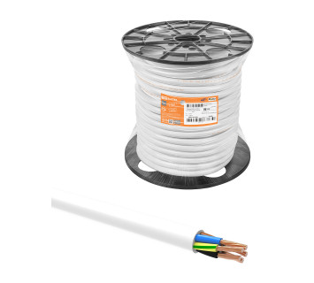 Провод ПВС 5х4 ГОСТ на катушке (50м), белый TDM