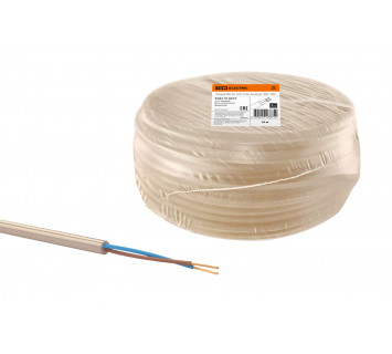 Провод ПВС 2х1 ГОСТ (10м), бежевый 