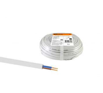 Шнур ШВВП 2х0,5 ГОСТ (50м), белый TDM