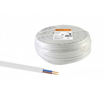 Шнур ШВВП 2х0,5 ГОСТ (200м), белый TDM