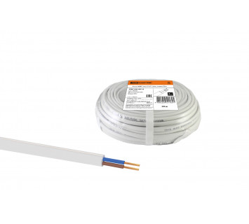 Шнур ШВВП 2х0,5 ГОСТ (30м), белый TDM