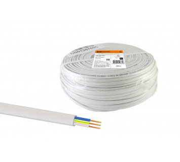 Шнур ШВВП 3х0,5 ГОСТ (200м), белый TDM