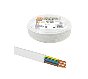 Шнур ШВВПмб 3х0,5 (20м), белый Народный