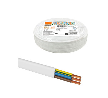 Шнур ШВВПмб 3х0,75 (20м), белый Народный