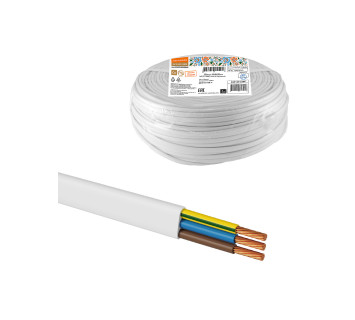 Шнур ШВВПмб 3х0,75 (100м), белый Народный