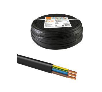 Шнур ШВВПмб 3х0,75 (200м), черный Народный