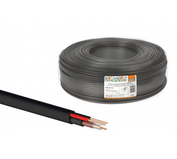 Кабель для видеонаблюдения КВК-П-2 2х0,5 мм (200м), для наружной прокладки, черный народный