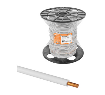 Провод ПуВнг(А)-LS 1х4,0 ГОСТ на катушке (300м), белый TDM