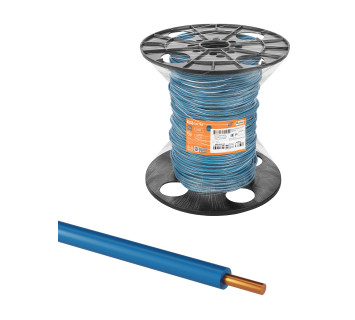 Провод ПуВнг(А)-LS 1х4,0 ГОСТ на катушке (300м), синий TDM