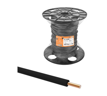 Провод ПуВнг(А)-LS 1х4,0 ГОСТ на катушке (300м), черный TDM