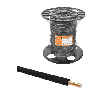 Провод ПуВнг(А)-LS 1х6,0 ГОСТ на катушке (200м), черный TDM