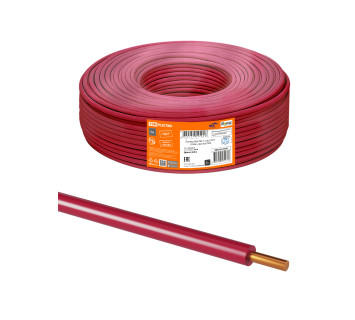 Провод ПуВ (ПВ-1) 1х6,0 ГОСТ (200м), красный TDM