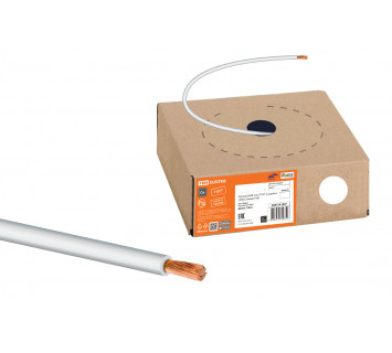 Провод ПуГВ 1х2,5 ГОСТ в коробке (100м), белый TDM