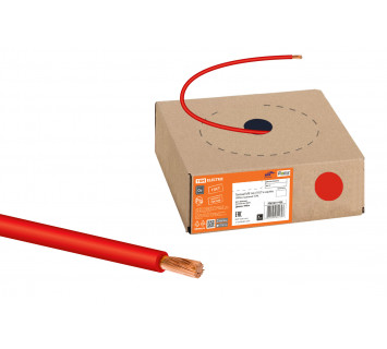 Провод ПуГВ 1х2,5 ГОСТ в коробке (100м), красный TDM