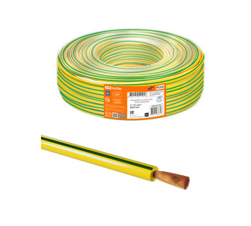Провод ПуГВ 1х1,0 ГОСТ (100м), желто-зеленый TDM