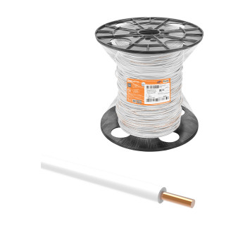 Провод ПуГВнг(А)-LS 1х4,0 ГОСТ на катушке (300м), белый TDM