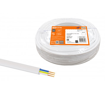 Провод ПГВВП 3х1 ГОСТ (20м), белый TDM