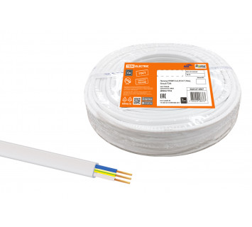 Провод ПГВВП 3х2,5 ГОСТ (50м), белый TDM