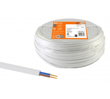 Провод ПГВВП 2х1 ГОСТ (100м), белый TDM